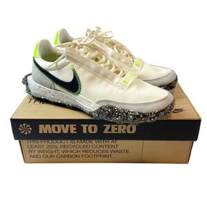 Nike Waffle Racer Crater Ivory Black Neon Women Sz 6.5 Lace Up Gorpcore Athletic